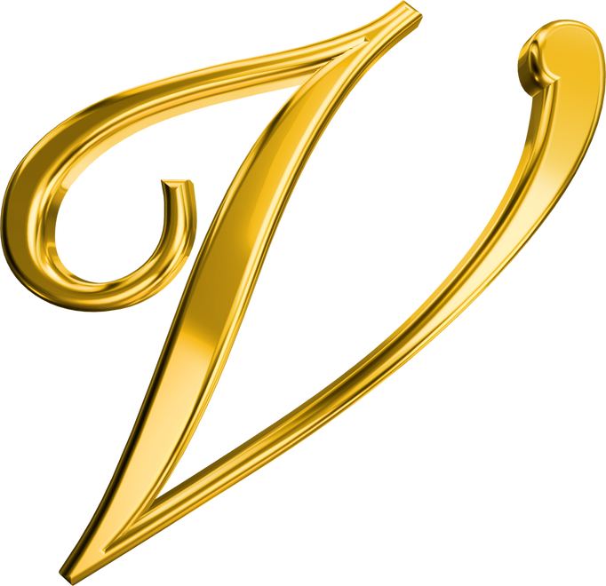 3D letter classic style V